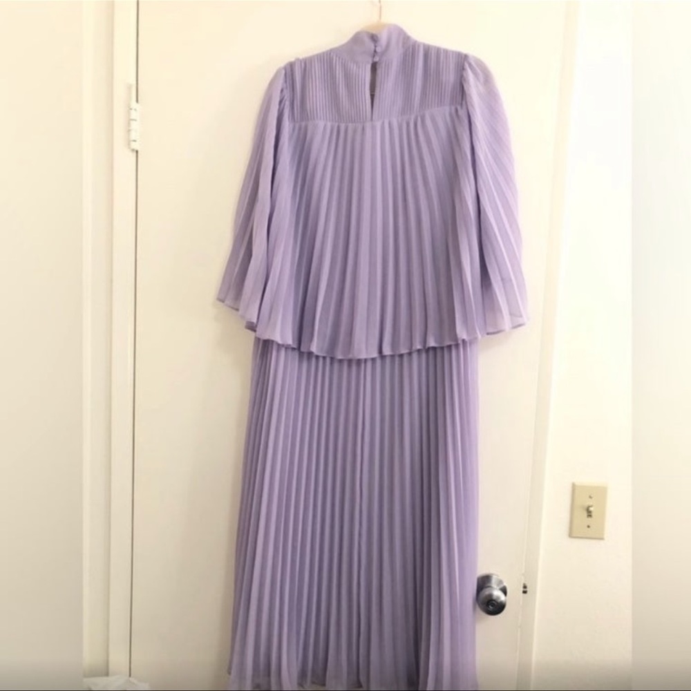 Self portrait Lavender Purple midi elegant dress - Picture 4 of 5